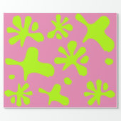 Funny pink & neon green slime pattern kids wrapping paper (Flat)