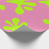 Funny pink & neon green slime pattern kids wrapping paper (Corner)