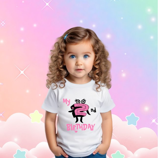 Funny pink number two baby bodysuit (Creator Uploaded)
