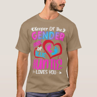 Funny Pink Or Blue Auntie Loves You Gender Reveal  T-Shirt