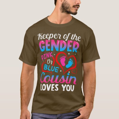 Funny Pink Or Blue Cousin Loves You Gender Reveal  T_Shirt