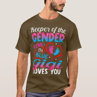 Funny Pink Or Blue Gigi Loves You Gender Reveal Cu T-Shirt