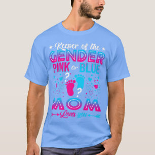 Funny Pink Or Blue Mom Loves You Gender Reveal Cut T-Shirt