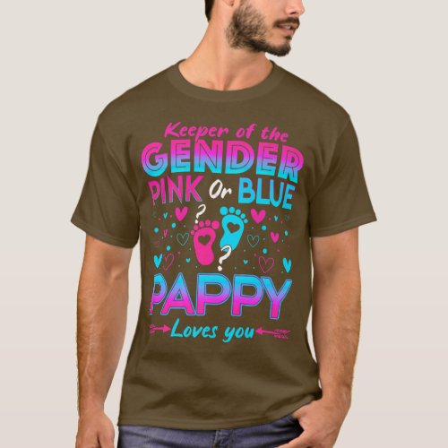 Funny Pink Or Blue Pappy Loves You Gender Reveal C T_Shirt