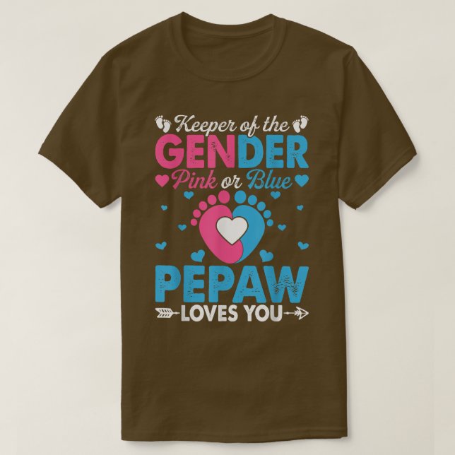 Funny Pink Or Blue Pepaw Loves You Gender Reveal C T-Shirt (Design Front)