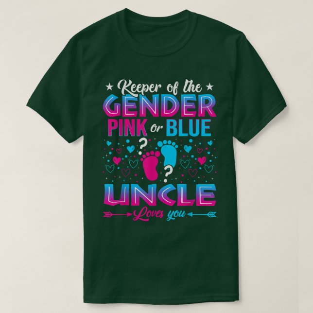 Funny Pink Or Blue Uncle Loves You Gender Reveal C T-Shirt (Design Front)