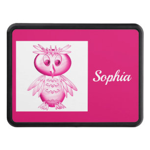 Funny Pink Owl Personalized kids Hitch Cover