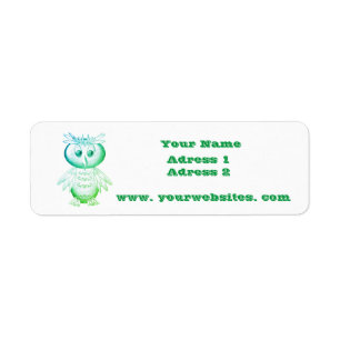 Funny Pink Owl Personalized kids Label