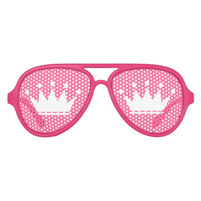 Funny pink party shades with princess crown (Front)