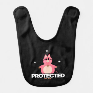 Funny pink pig baby bib