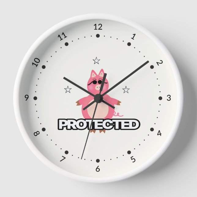 Funny pink pig clock (Front)