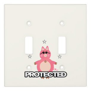Funny pink pig light switch cover