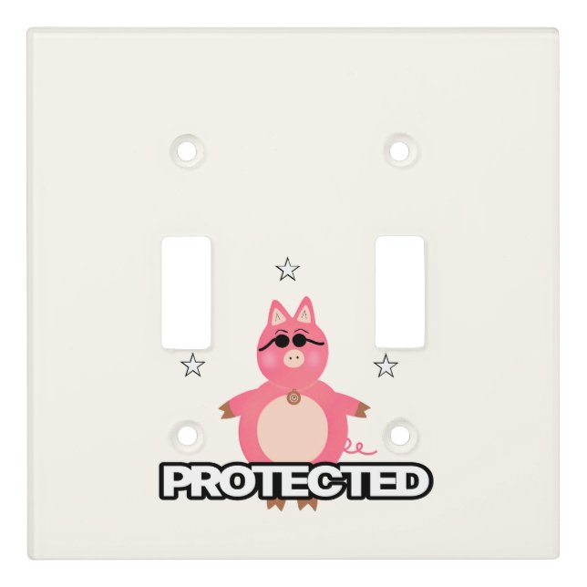 Funny pink pig light switch cover (Front)