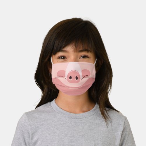 Funny Pink Pig Print Kids Cloth Face Mask