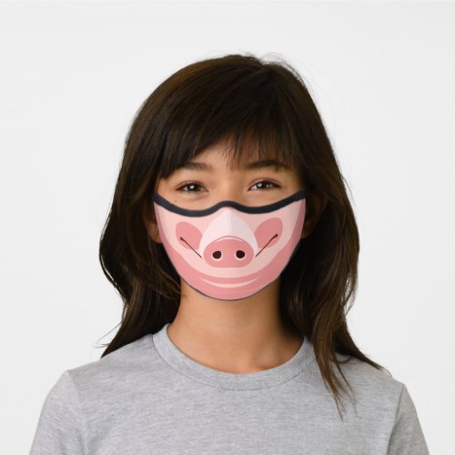 Funny Pink Pig Print Premium Face Mask