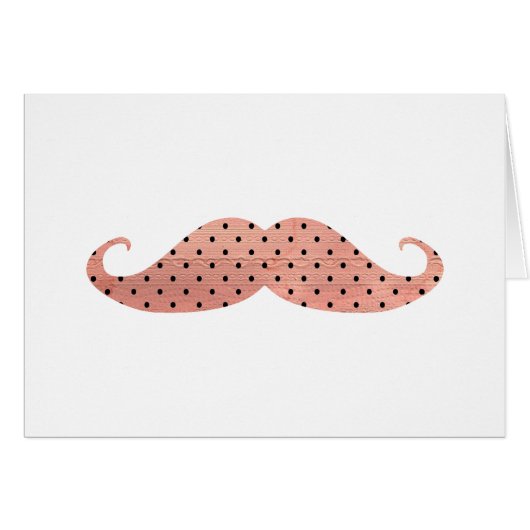 Funny Pink Polka Dots Mustache Cards (Front Horizontal)