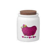 Funny Pink Ram Chinese Year Zodiac Candy Jar