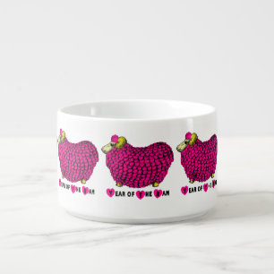Funny Pink Ram Chinese Year Zodiac Chili Bowl