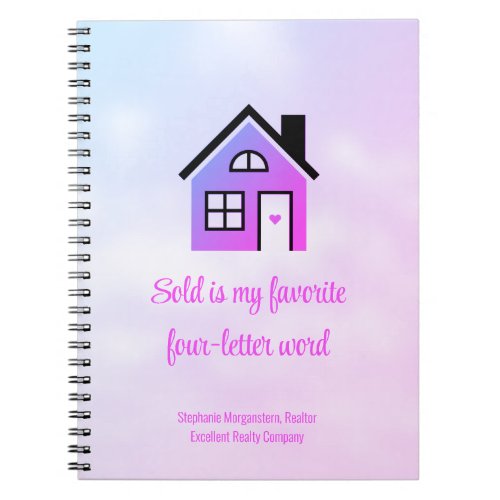 Funny Pink Real Estate Agent Notebook for her