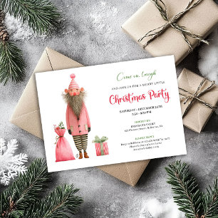 Funny pink santa watercolor Christmas party invite