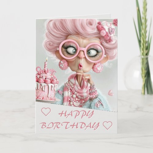 Funny Pink Sassy Aging Card
