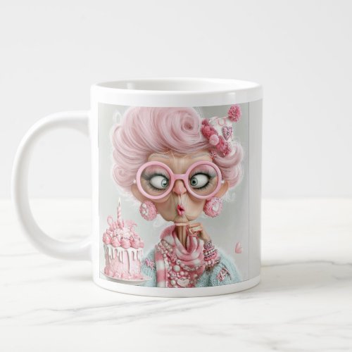 Funny Pink Sassy Aging Giant Coffee Mug