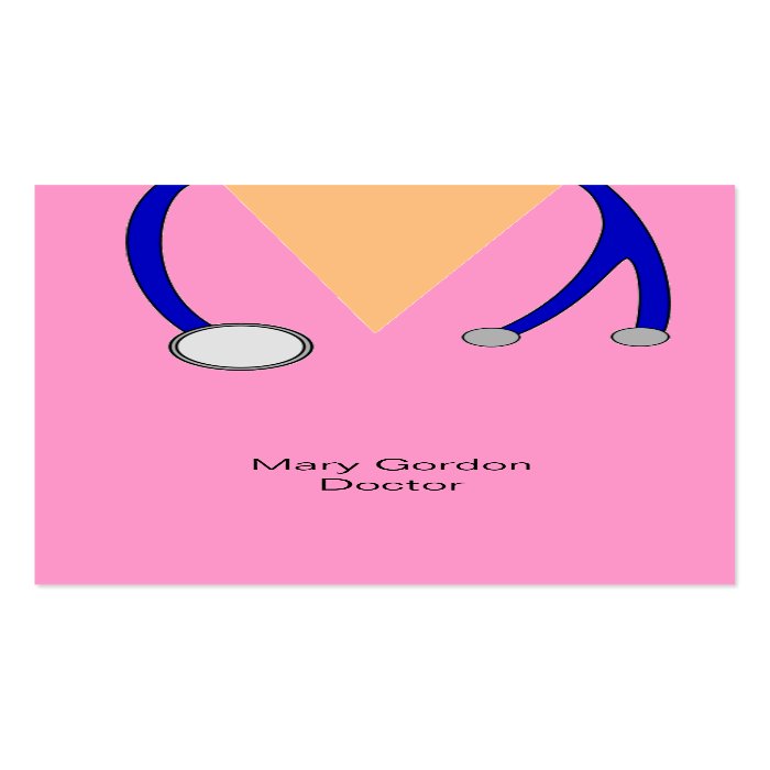 Funny Pink Scrubs and Stethoscope Medical Doctor Business Card