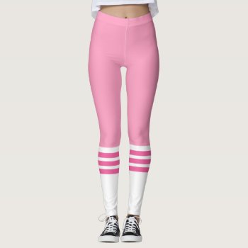 Funny Pink Team Tube Sock  Leggings by MiniBrothers at Zazzle