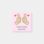 Funny Pink Thumbs Up Doing Awesome Motivational Post-it Notes