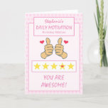 Funny Pink Thumbs Up You Are Awesome Birthday Card