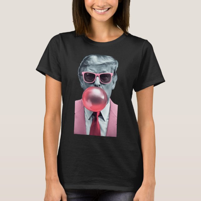 Funny Pink Trump Bubble Gum Yum Tee  (Front)