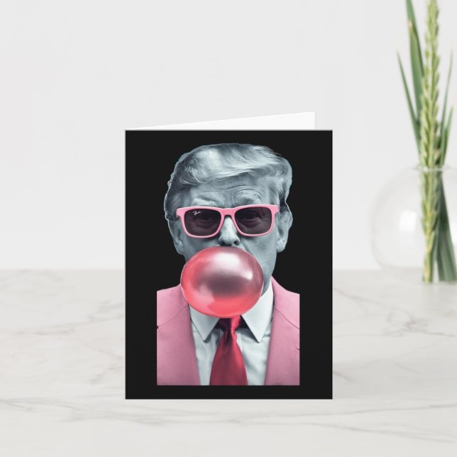 Funny Pink Trump Bubble Gum Yum Tee  Card (Front)