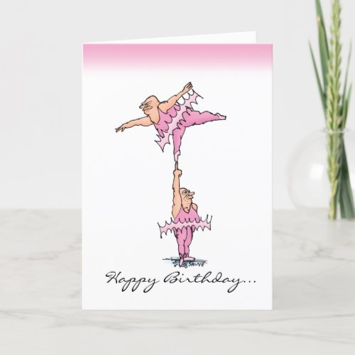 Funny Pink Tutu Guys Birthday Card