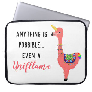 Funny Pink Unicorn Flamingo Llama Inspiring Quote Laptop Sleeve