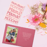 Funny Pink Yelling at Mom Typography Mother&#39;s Day Card