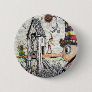 Funny Pinocchio Button
