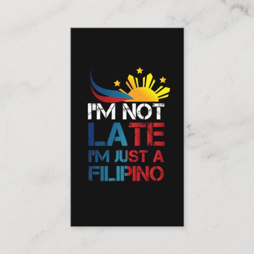 Funny Pinoy Jokes Punctuality Philippines Filipino Business Card