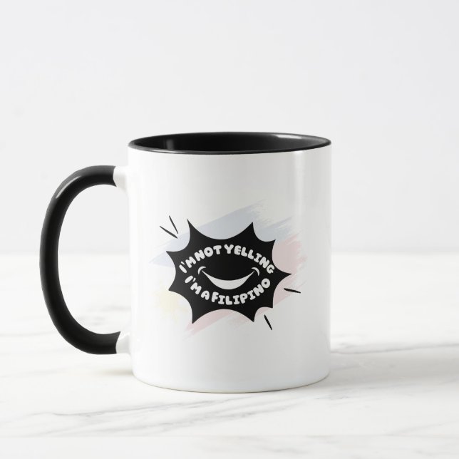 Funny Pinoy Quote Mug Proudly Filipino Coffee Cup (Left)