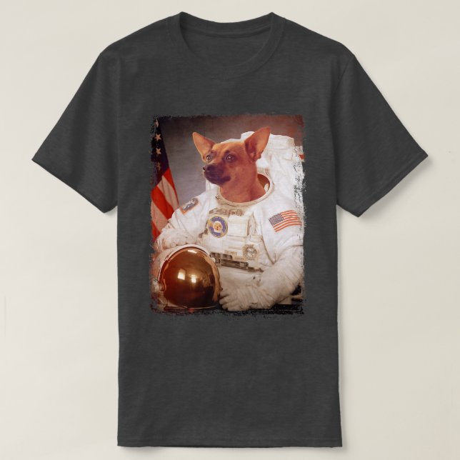 Funny Pinscher Astronaut Space Mission Animal Astr T-Shirt (Design Front)