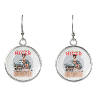 Funny Pinup Girl Earrings Jewelry Gift