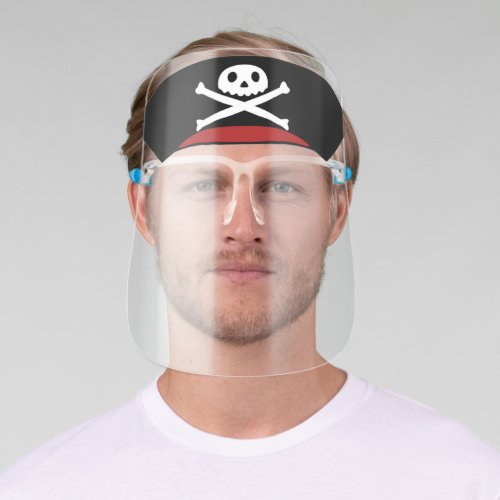 Funny Pirate Black Hat Face Shield
