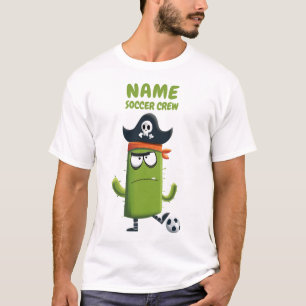 Funny Pirate Cactus Soccer Crew   Custom Sports T-Shirt