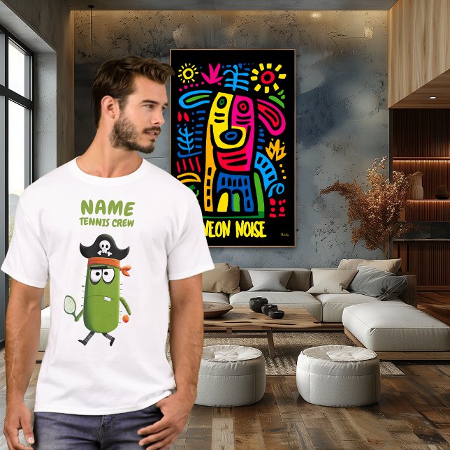 Funny Pirate Cactus Tennis Crew | Customizable T-Shirt (Creator Uploaded)