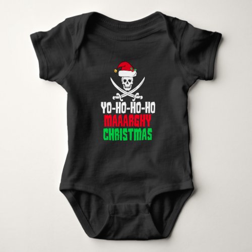 Funny Pirate Christmas Joke Yo Ho Ho Ho Baby Bodysuit