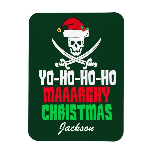 Funny Pirate Christmas Pun Yo Ho Ho Ho Magnet (Vertical)