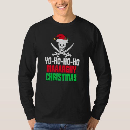 Funny Pirate Christmas Yo Ho Ho Ho T_Shirt