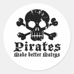 Funny Pirate Classic Round Sticker