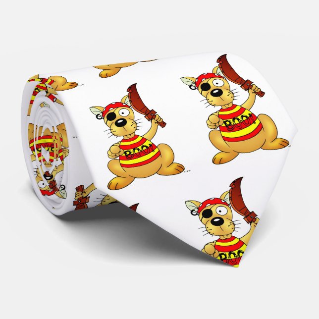 Funny Pirate Dog with Toy Sword Neck Tie (Rolled)