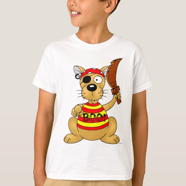 Funny Pirate Dog with Toy Sword T-Shirt (Front)