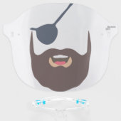 Funny pirate Eye Patch happy beard Face Shield (Front w/Glasses)